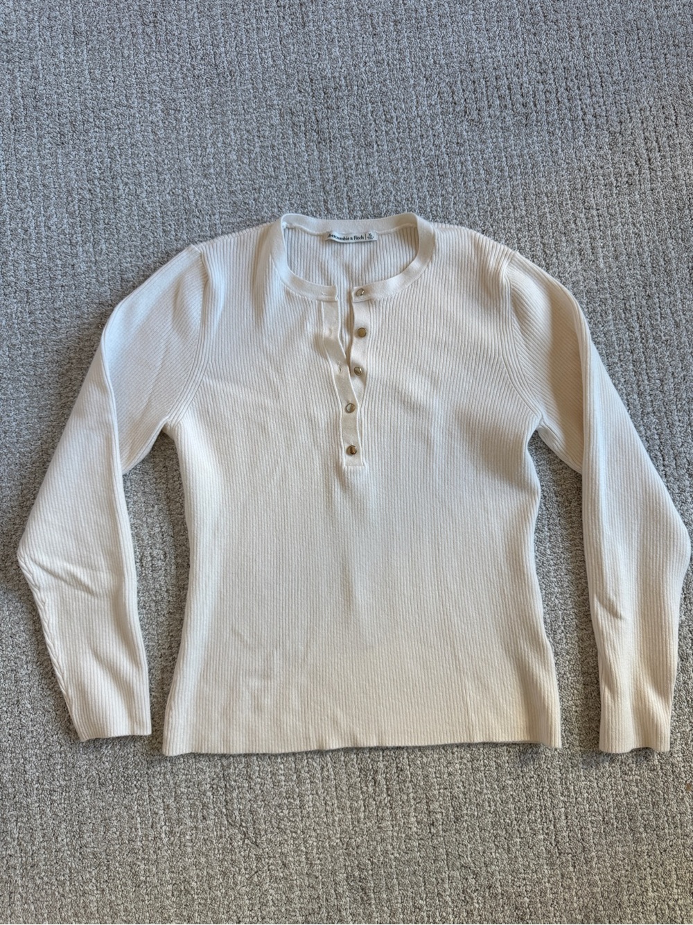 A&F Ribbed Henley Crewneck Sweater